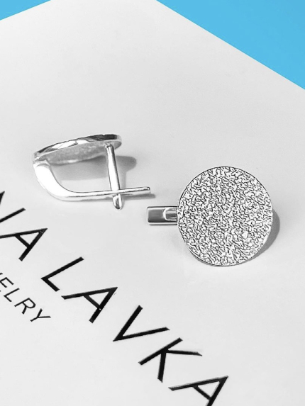 Сережки без вставок Срібло 925° (родій) 149801