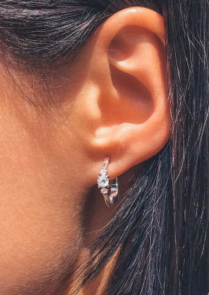 Сережки фіаніт Срібло 925° золото 375° 435с