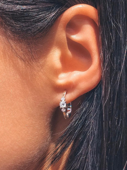 Kolczyki cyjanitowe Srebro 925°, złoto 375° 435s