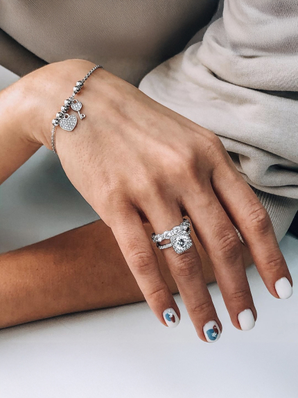 Браслет фіаніт Срібло 925° (родій) 75204