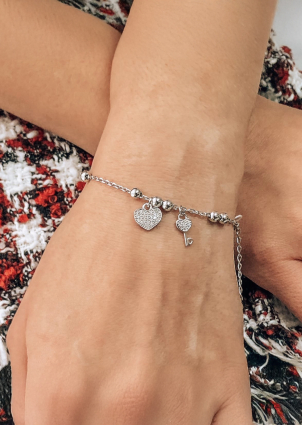 Браслет фіаніт Срібло 925° (родій) 75204