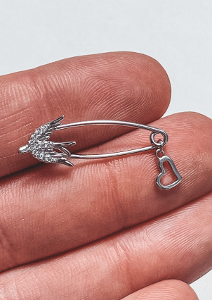 Булавка фіаніт Срібло 925° (родій) бр2ф/018