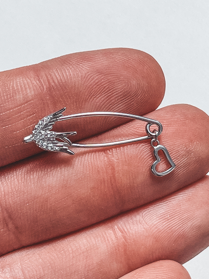 Булавка фіаніт Срібло 925° (родій) бр2ф/018