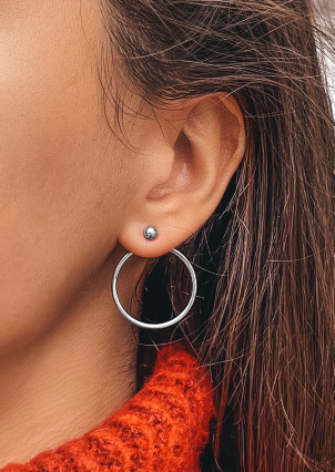 Сережки без вставок Срібло 925° (родій) 1-5186.0.2