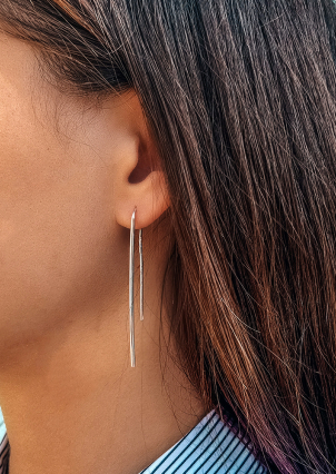 Сережки без вставок Срібло 925° (родій) 1-5195.0.2