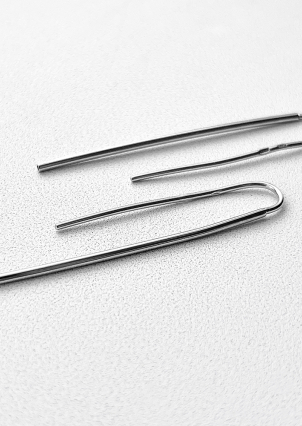 Сережки без вставок Срібло 925° (родій) 1-5195.0.2