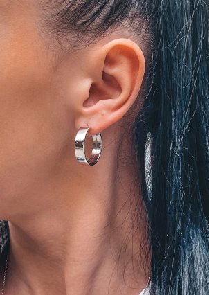 Сережки без вставок Срібло 925° (родій) 1-5107.0.2