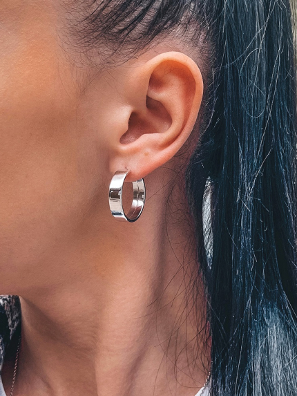 Сережки без вставок Срібло 925° (родій) 1-5107.0.2