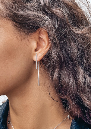 Сережки без вставок Срібло 925° (родій) 1-8222.0.2