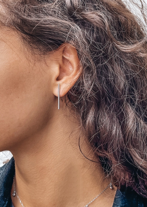 Сережки без вставок Срібло 925° (родій) 1-8222.0.2