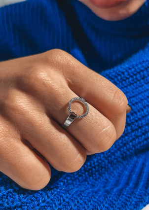 Каблучка фіаніт Срібло 925° (родій) 81666