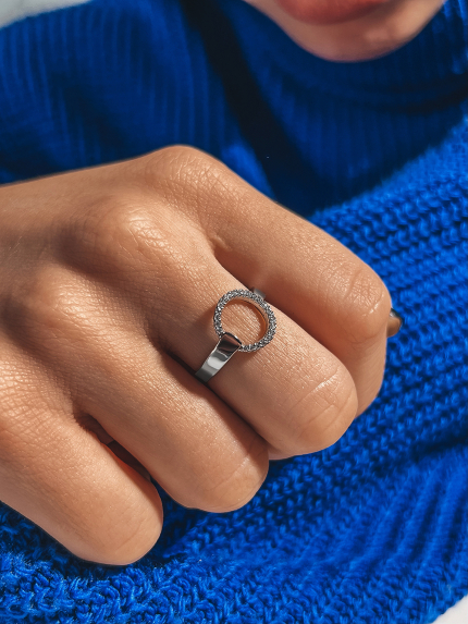 Каблучка фіаніт Срібло 925° (родій) 81666