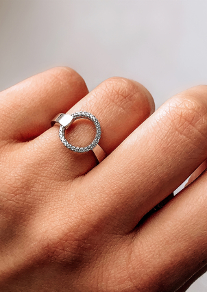 Каблучка фіаніт Срібло 925° (родій) 81666