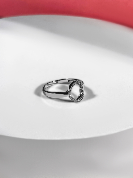 Каблучка фіаніт Срібло 925° (родій) 81666