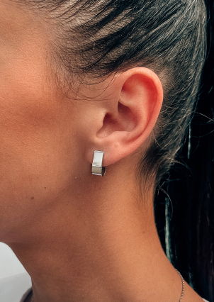 Сережки без вставок Срібло 925° (родій) 82846