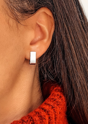 Сережки без вставок Срібло 925° (родій) 82846