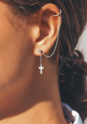 Сережки без вставок Срібло 925° (родій) 2620796