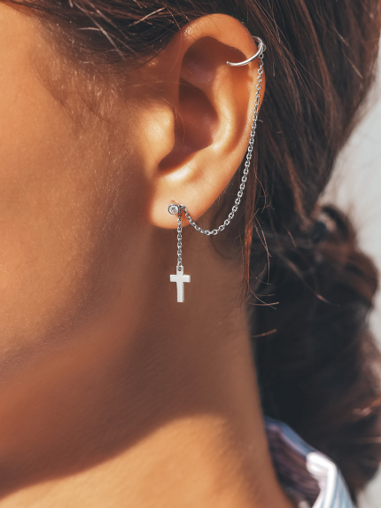 Kolczyki bez wkładek Srebro 925° (rod) 2620796