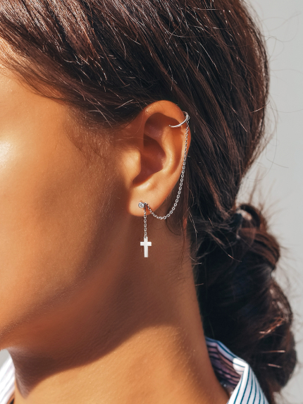 Kolczyki bez wkładek Srebro 925° (rod) 2620796