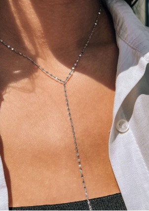 Кольє без вставок Срібло 925° (родій) 190055