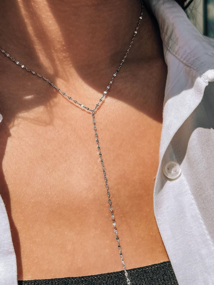 Кольє без вставок Срібло 925° (родій) 190055