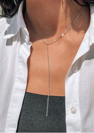 Кольє без вставок Срібло 925° (родій) 190055