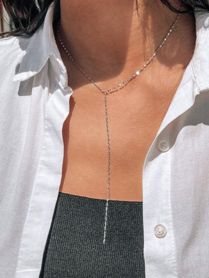 Кольє без вставок Срібло 925° (родій) 190055