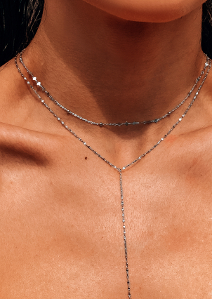 Кольє без вставок Срібло 925° (родій) 190055