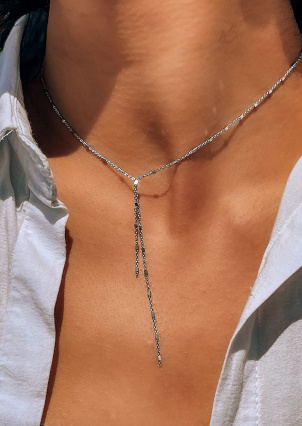 Кольє без вставок Срібло 925° (родій) 190014