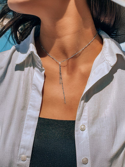 Кольє без вставок Срібло 925° (родій) 190014