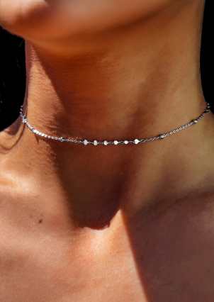 Кольє без вставок Срібло 925° (родій) 190007