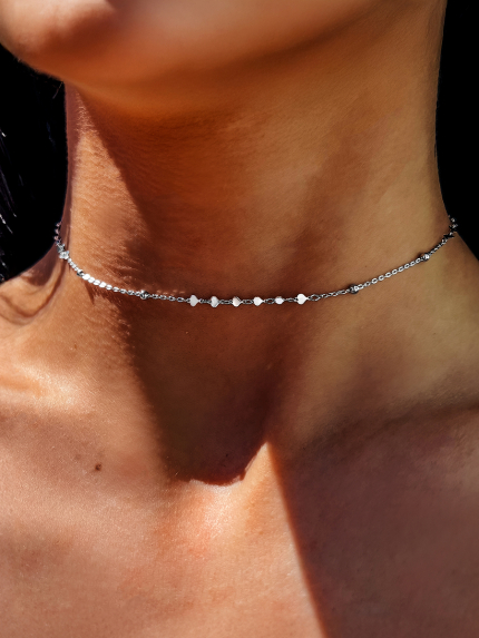 Кольє без вставок Срібло 925° (родій) 190007