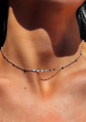 Кольє без вставок Срібло 925° (родій) 190007