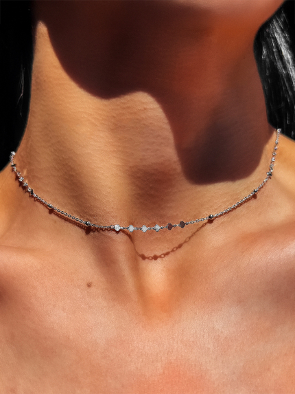 Кольє без вставок Срібло 925° (родій) 190007