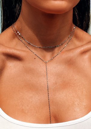 Кольє без вставок Срібло 925° (родій) 190007