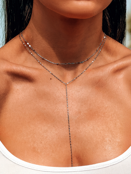 Кольє без вставок Срібло 925° (родій) 190007