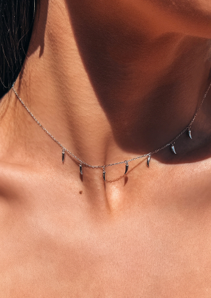 Кольє без вставок Срібло 925° (родій) 140001