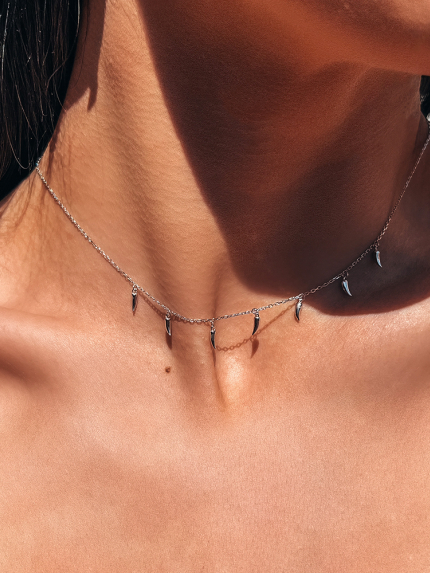 Кольє без вставок Срібло 925° (родій) 140001