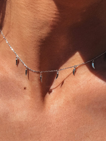 Кольє без вставок Срібло 925° (родій) 140001