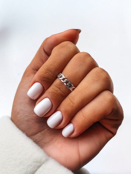 Каблучка без вставок Срібло 925° (родій) 81136