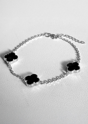 Браслет онікс Срібло 925° (родій) 75128ч