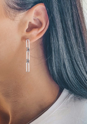 Сережки без вставок Срібло 925° (родій) 82868