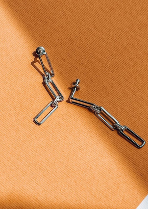 Сережки без вставок Срібло 925° (родій) 82868