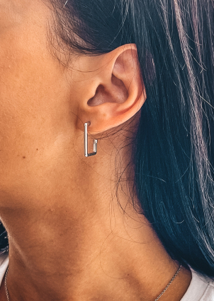 Сережки без вставок Срібло 925° (родій) 82809