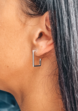 Сережки без вставок Срібло 925° (родій) 82809