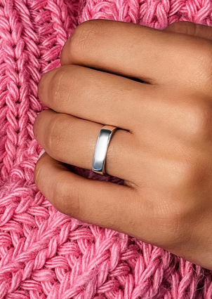 Каблучка без вставок Срібло 925° (родій) 81685