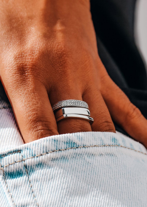 Ring without inserts Silver 925° (rhodium) 81685