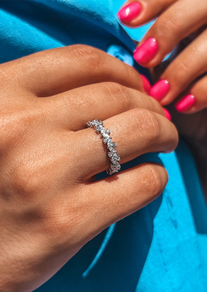 Каблучка фіаніт Срібло 925° (родій) SR252