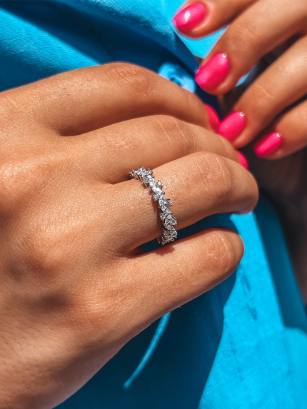 Pierścionek z szafirem Srebro 925° (rod) SR252