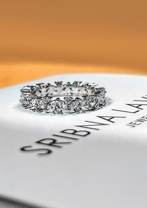 Каблучка фіаніт Срібло 925° (родій) SR252